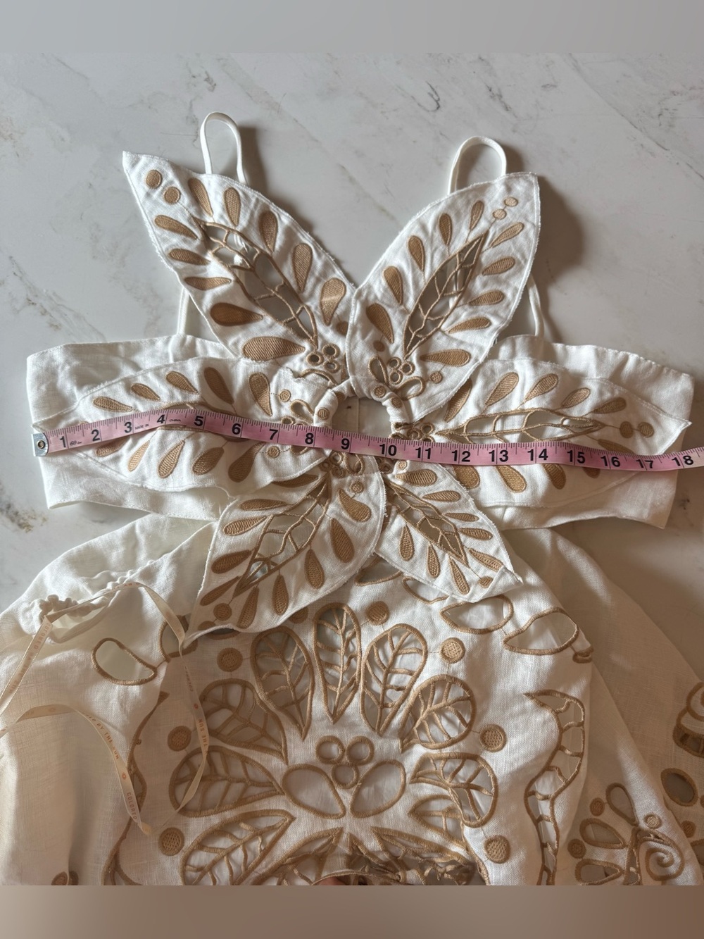 Farm Rio Off-White Flower Richelieu Midi Dress - Picture 14 of 16